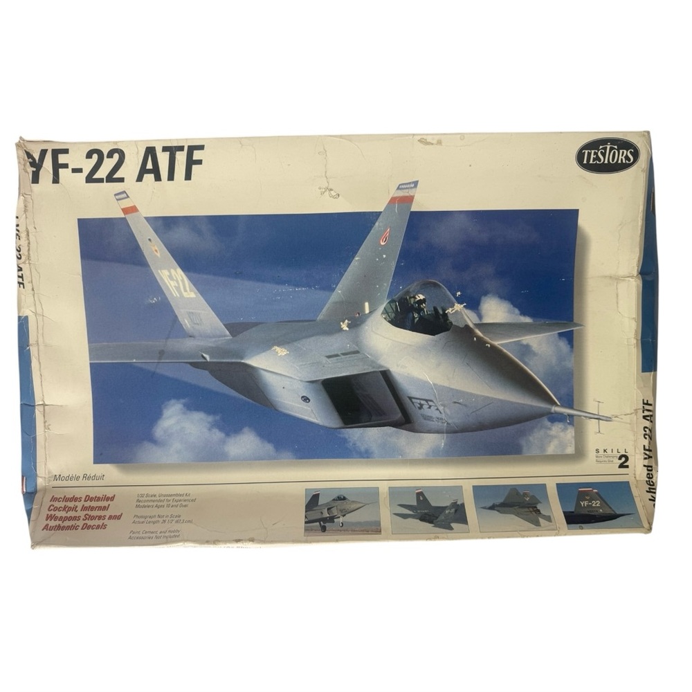 Vintage 1992 Testor 1:32 Scale Lockheed YF-22 ATF Unassembled Airplane Model Kit